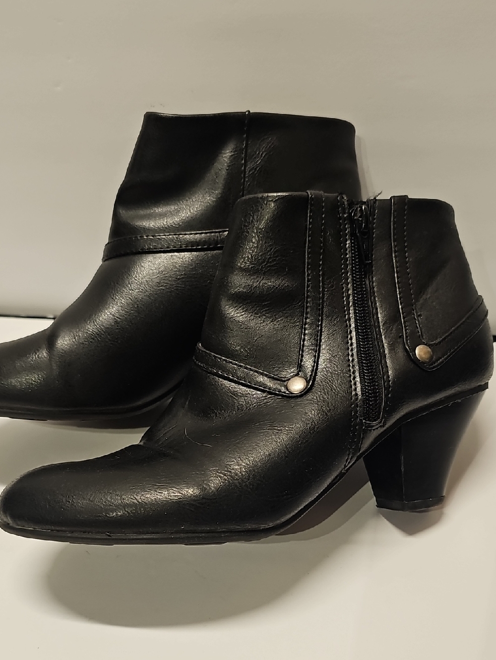 LIFE STRIDE SOFT SYSTEM WOMEN'S BLACK SIDE ZIP ANKLE BOOTS SZ 8